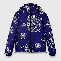 Куртка зимняя мужская Новогодний снег, цвет: 3D-черный