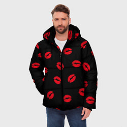 Куртка зимняя мужская Поцелуи, цвет: 3D-черный — фото 2