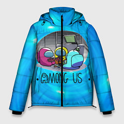 Куртка зимняя мужская Among Us карты, цвет: 3D-черный