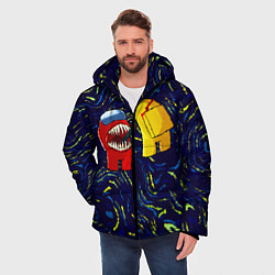 Куртка зимняя мужская Among Us Van Gogh Style, цвет: 3D-черный — фото 2