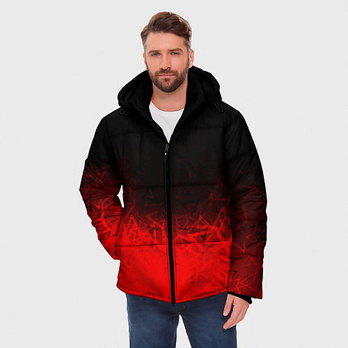 Мужская зимняя куртка КРАСНО-ЧЕРНЫЙ ГРАДИЕНТ / 3D-Красный – фото 3