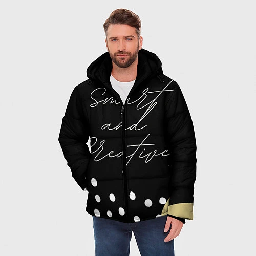 Мужская зимняя куртка Умный и креативный / 3D-Черный – фото 3