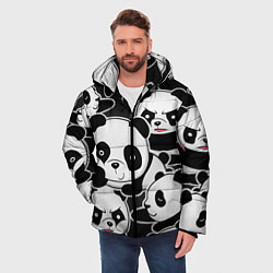 Куртка зимняя мужская Смешные панды, цвет: 3D-черный — фото 2