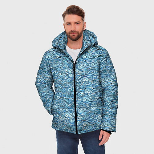 Мужская зимняя куртка Море волнуется / 3D-Светло-серый – фото 3