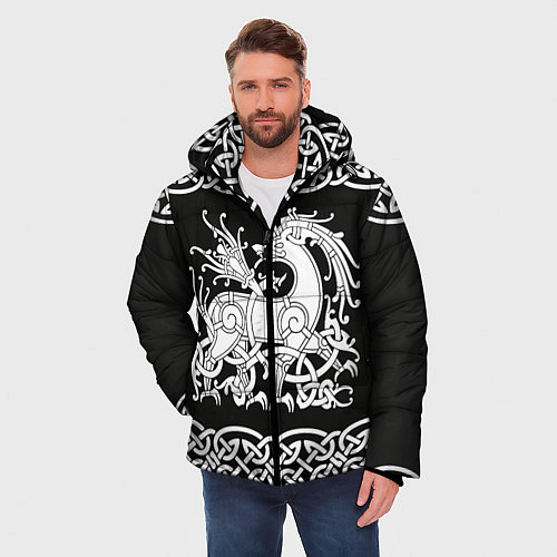 Мужская зимняя куртка Рингерике олень белый 3D / 3D-Черный – фото 3