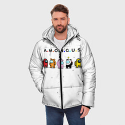 Куртка зимняя мужская Among Us Белый Космос, цвет: 3D-светло-серый — фото 2