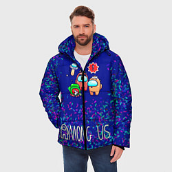 Куртка зимняя мужская Among Us Конфетти, цвет: 3D-черный — фото 2