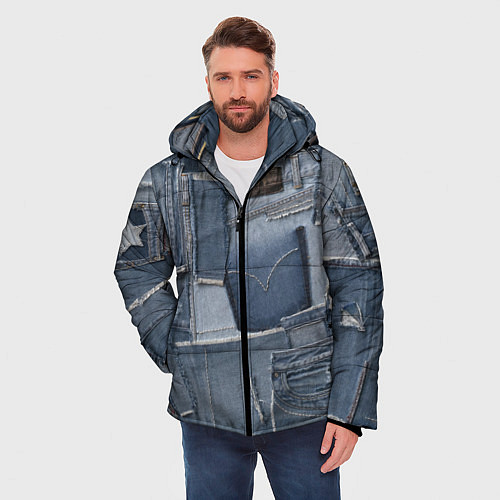 Мужская зимняя куртка Jeans life / 3D-Черный – фото 3