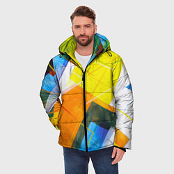 Куртка зимняя мужская Геометрический хаос, цвет: 3D-черный — фото 2