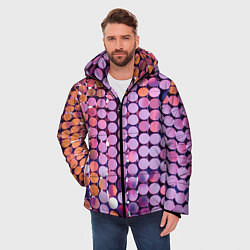 Куртка зимняя мужская Вечеринка точки глянцевый узор, цвет: 3D-красный — фото 2
