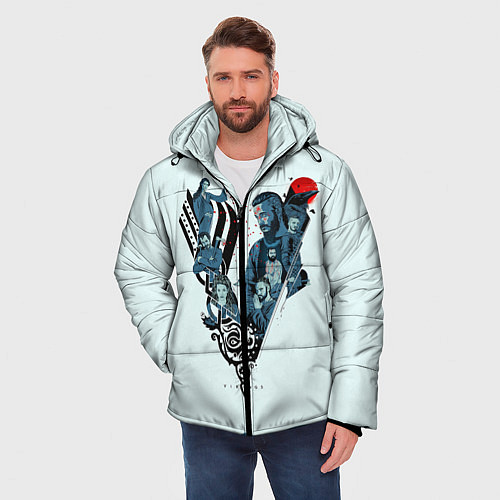 Мужская зимняя куртка Викинги / 3D-Черный – фото 3