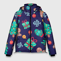 Куртка зимняя мужская Новый Год, цвет: 3D-светло-серый