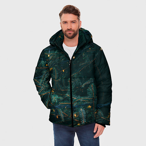 Мужская зимняя куртка Елка / 3D-Черный – фото 3