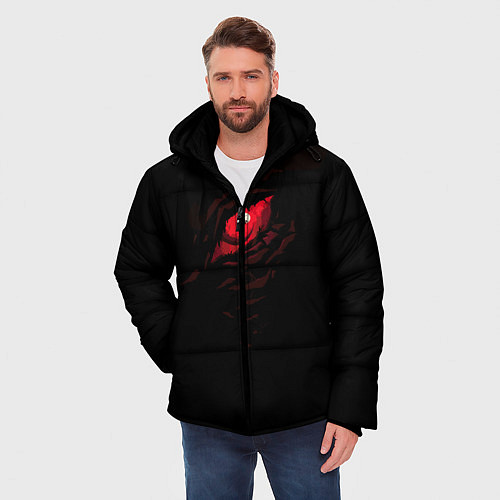 Мужская зимняя куртка Годзилла / 3D-Черный – фото 3
