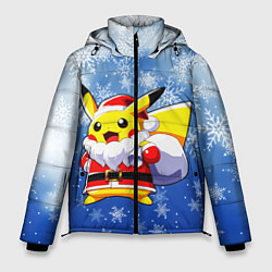 Куртка зимняя мужская НОВОГОДНИЙ ПИКАЧУ, цвет: 3D-светло-серый
