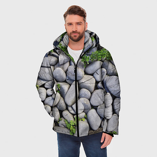 Мужская зимняя куртка Камни / 3D-Черный – фото 3