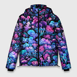 Куртка зимняя мужская Волшебные грибы, цвет: 3D-черный