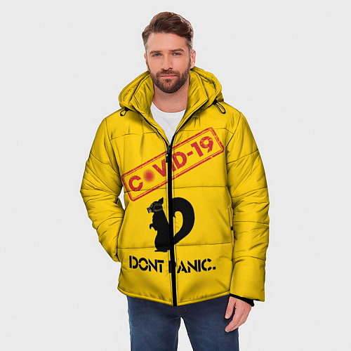 Мужская зимняя куртка Dont Panic covid-19 / 3D-Черный – фото 3