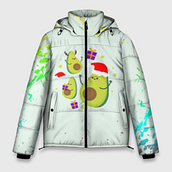 Куртка зимняя мужская Новогодние Авокадо, цвет: 3D-черный