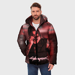 Куртка зимняя мужская Johnny Silverhand Cyberpunk, цвет: 3D-черный — фото 2