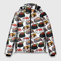 Куртка зимняя мужская Котики Суши, цвет: 3D-черный