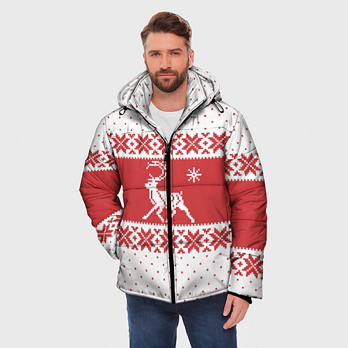 Мужская зимняя куртка Северный Олень / 3D-Красный – фото 3