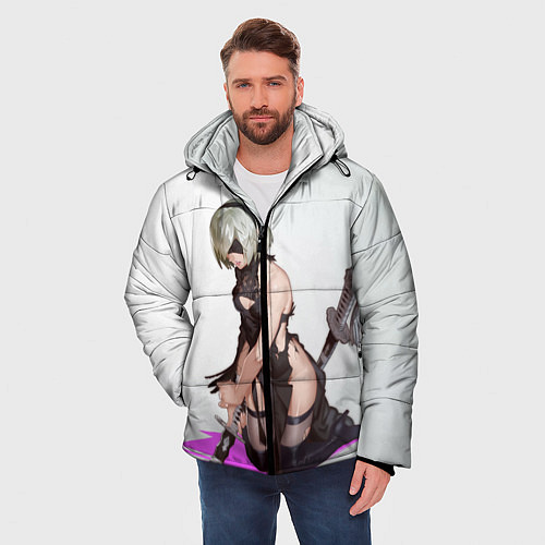 Мужская зимняя куртка NIER AUTOMATA 2B / 3D-Черный – фото 3