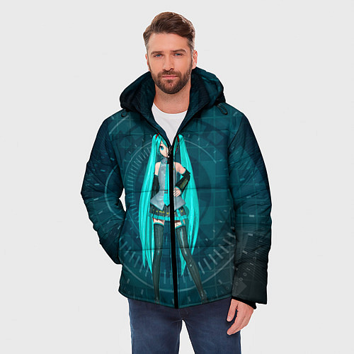 Мужская зимняя куртка Мику Хацуне / 3D-Черный – фото 3