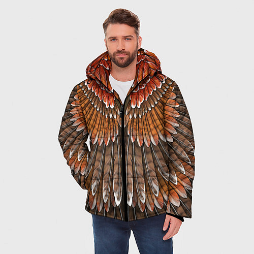 Мужская зимняя куртка Оперение: орел / 3D-Черный – фото 3