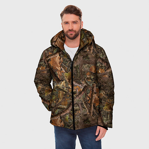Мужская зимняя куртка Охотничий камуфляж / 3D-Черный – фото 3