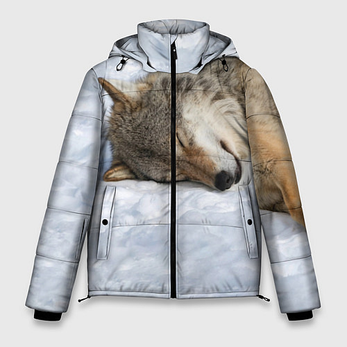 Мужская зимняя куртка Спящий Волк / 3D-Красный – фото 1