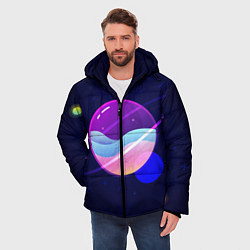 Куртка зимняя мужская Солнечная система, цвет: 3D-черный — фото 2