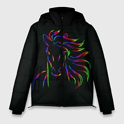 Куртка зимняя мужская Лошадка, цвет: 3D-черный