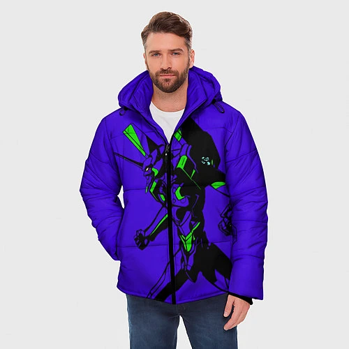 Мужская зимняя куртка Евангилион / 3D-Черный – фото 3