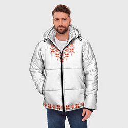 Куртка зимняя мужская Белорусская вышиванка, цвет: 3D-черный — фото 2