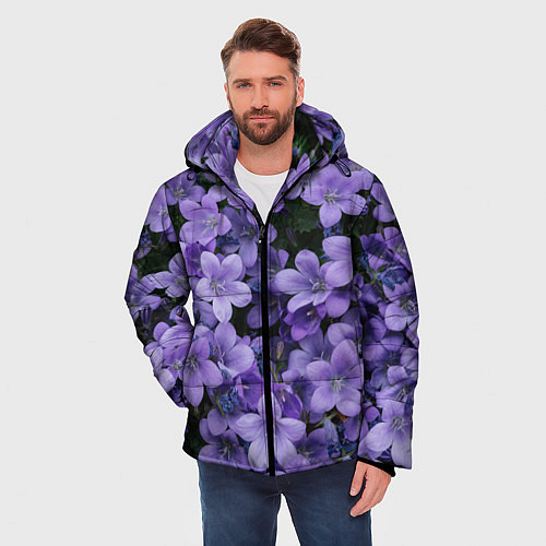 Мужская зимняя куртка Фиолетовый цвет весны / 3D-Черный – фото 3