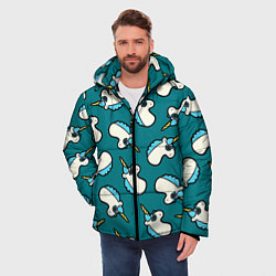 Куртка зимняя мужская Крутые Единороги, цвет: 3D-черный — фото 2