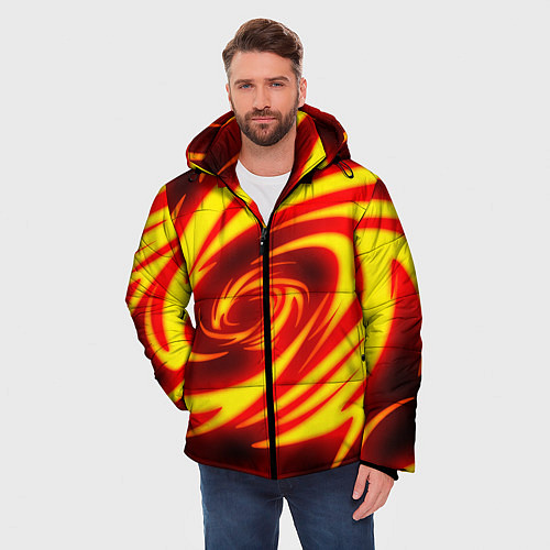 Мужская зимняя куртка ОГНЕННЫЕ ВОЛНЫ FIRE STRIPES / 3D-Черный – фото 3