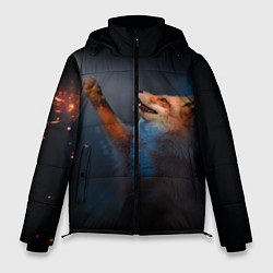Куртка зимняя мужская Лиса и огонек, цвет: 3D-черный