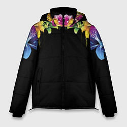 Куртка зимняя мужская Цветы, цвет: 3D-светло-серый
