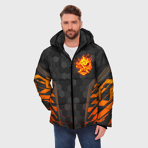 Мужская зимняя куртка CYBERPUNK 2077 SAMURAI КИБЕР / 3D-Черный – фото 3
