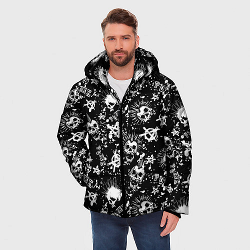 Мужская зимняя куртка Панк / 3D-Черный – фото 3