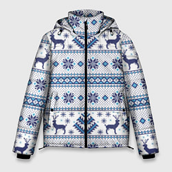 Куртка зимняя мужская Русские народные узоры, цвет: 3D-светло-серый