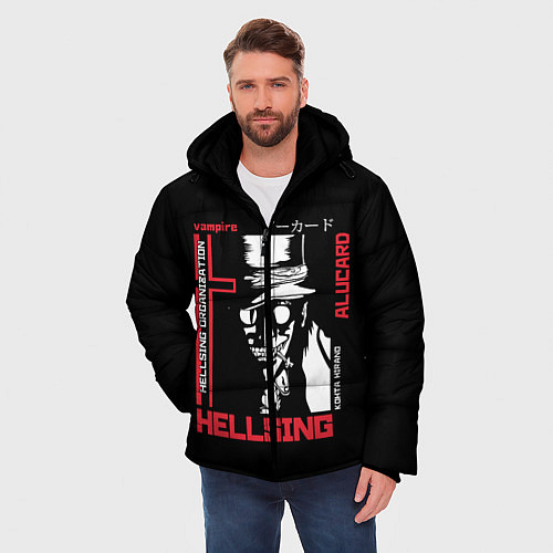 Мужская зимняя куртка Hellsing / 3D-Черный – фото 3