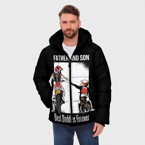 Мужская зимняя куртка Папа и сын / 3D-Черный – фото 3