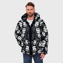 Куртка зимняя мужская Анонимусы надбисиси линии, цвет: 3D-красный — фото 2