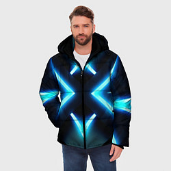 Куртка зимняя мужская НЕОНОВЫЕ СТРЕЛКИ 3D, цвет: 3D-светло-серый — фото 2