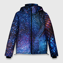 Мужская зимняя куртка Синяя чешуйчатая абстракция blue cosmos