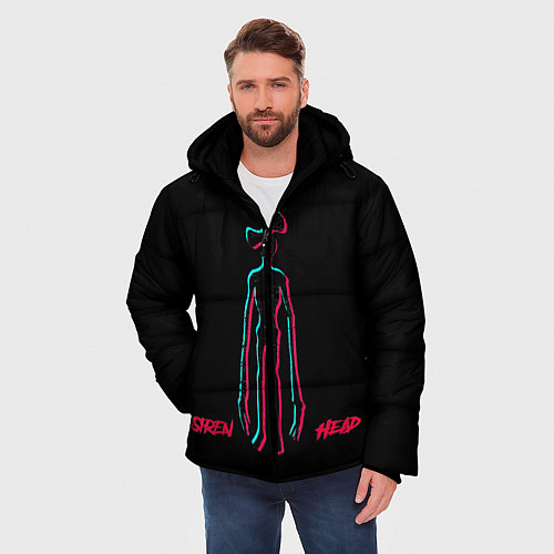 Мужская зимняя куртка SIREN HEAD GLITCH / 3D-Черный – фото 3