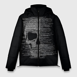 Куртка зимняя мужская Череп из текста, цвет: 3D-черный
